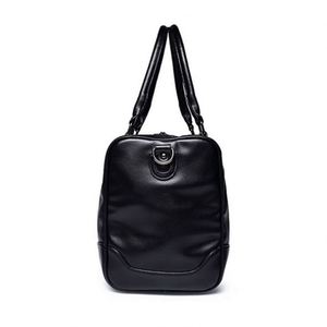 Sac de sport en cuir PU noir grande capacité personnalisé en gros pour hommes - Product Image 3
