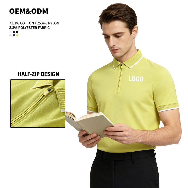 Wholesale Zipper Polo Shirt - Men's Short Sleeve Knit