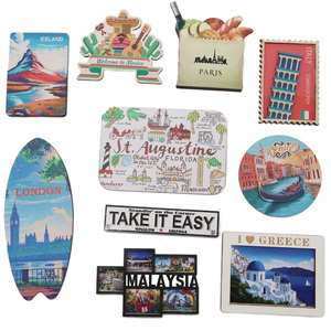 अनुकूलित डबल लेयर 3 डी एपॉक्सी लेटेड लकड़ी के फ्रिज चुंबक देश परिदृश्य पोलेंड लेजर उत्कीर्ण स्मारिका चुंबकीय आकार - Product Image 2