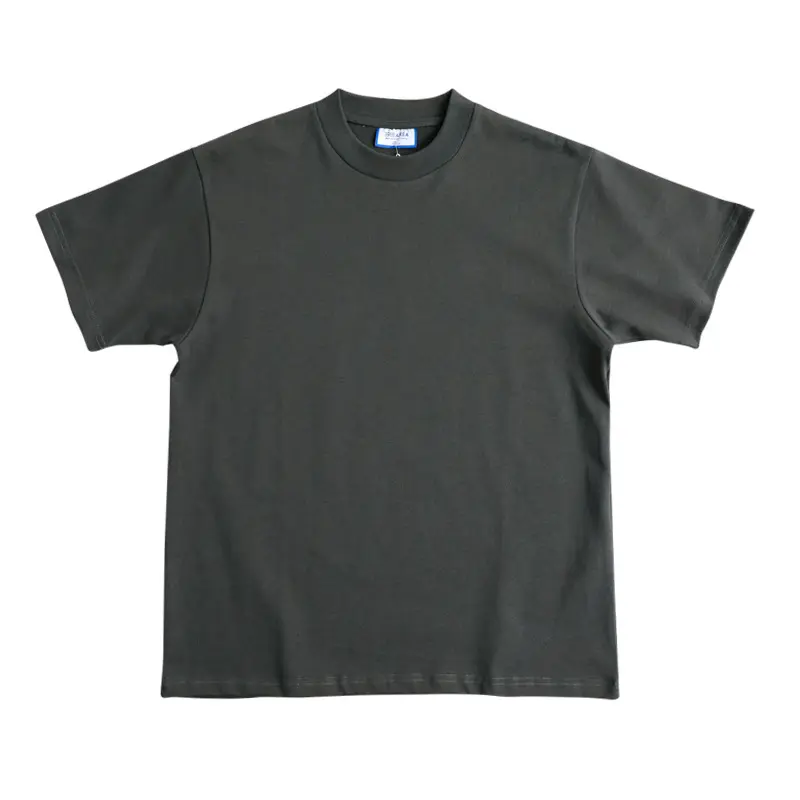 Maglietta bianca Yingling maglietta oversize da uomo camisetas con buena tela 400G maglietta pesante maglietta con collo a lupetto