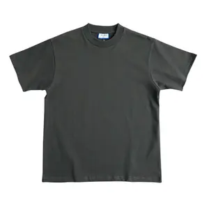 Yingling Blank T Shirt Oversized Men Camisetas Con Buena Tela 400G Heavyweight T-shirt Mock Neck T Shirt