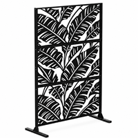 Panneau décoratif autoportant en métal découpé au laser, style Art Déco, pour clôture d'intimité extérieure, idéal pour terrasse, piscine, jardin et balcon
