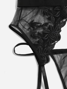 Thời Trang Mới Phụ Nữ Trưởng Thành Châu Âu Phụ Nữ Mỏng Sexy Đồ Lót Lenceria Mujer Eleganz Dessous Longery Bộ Với Garters - Product Image 4