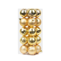 Ensemble de 20 boules de Noël en plastique Jintai Luxury Gold 6 cm, prix d'usine, taille et couleur personnalisées, décorations de Noël