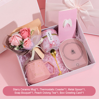 Ensemble cadeau de tasse à café en céramique chauffe-tasse pour la maison, le bureau, pour les filles, cadeau d'hiver pour femmes, ensemble cadeau d'écharpe, humidificateur, ensembles cadeaux pour la Saint-Valentin
