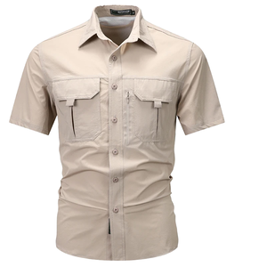 ชุดคลุมทำงานผู้ชายคุณภาพสูง ผ้าฝ้ายทวิลล์ ได้รับมาตรฐาน CE ป้องกันสารก่อภูมิแพ้ แขนสั้น/ยาว ออกแบบได้ตามต้องการ สวมใส่สบาย - Product Image 1