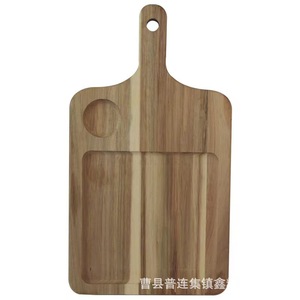 Bandeja de servir de madera de acacia, rectangular, de madera maciza, con asa, para uso en la cocina. - Product Image 4