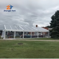 Tente de réception de luxe transparente avec toit clair, grande tente de fête extérieure, pavillon pour événements, célébrations, festivals, rassemblements, activités