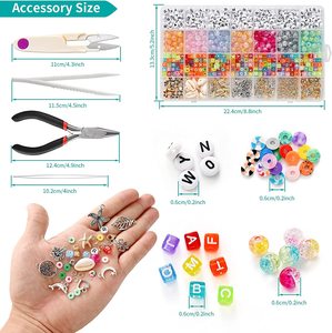 Kit de perles plates en argile polymère pour la fabrication de colliers, petites perles mignonnes en argile polymère, jouets éducatifs en gros - Product Image 5