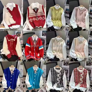 Gilet <span class=keywords><strong>sans</strong></span> manches en tricot pour adolescentes et étudiantes, <span class=keywords><strong>pull</strong></span> col en V pour femmes, hauts féminins - Product Image 3