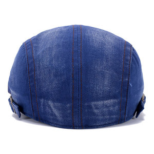 Men's Canvas Beret Hat Spring Autumn Breathable Shade Cap Black Military Green Blue Dark Brown - Product Image 3