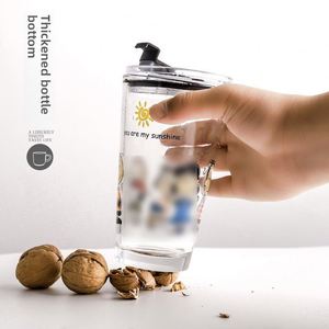Gobelet en verre avec couvercle gradué, grande capacité, design créatif et mignon, tasse à petit-déjeuner pour lait et boissons - Product Image 4