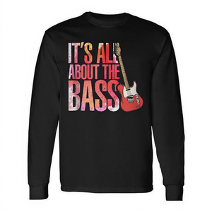Camiseta de manga larga para guitarrista de rock and roll It's All About The Bass - Product Image 2