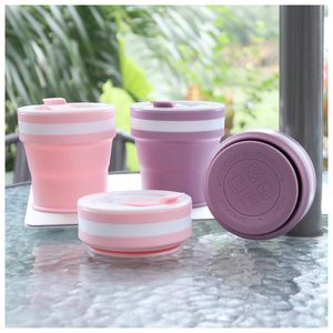 Custom Shape Collapsible Silicone <b>cups</b>,170ml, 200ml,350ml portable Pocket silicone folding <b>cup</b> - Product Image 1