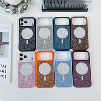 Coque de téléphone magnétique à paillettes intégrales, pare-chocs souple en TPU, anti-traces de doigts pour iPhone 18/18 Pro/18 Pro Max/17