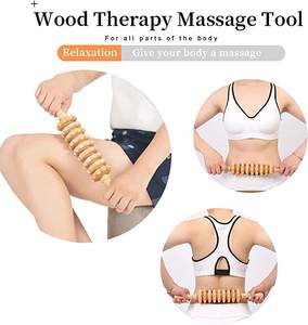 ウッドセラピーローラーマッサージツールハンドヘルドセルライトトリガーポイントスティックリンパ排水アンチセルライトマッスルリリースローラー - Product Image 3