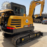 Excavatrice sur chenilles SANY SY55 d'occasion, excavatrice SANY 75C Pro 95C 135C d'occasion en stock pour les travaux d'aménagement paysager municipal