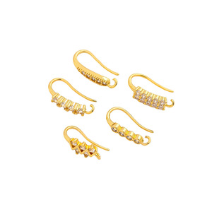 Nantong Brass <b>Earring</b> <b>Hooks</b> With Zirconium Diamonds Mixed Shapes For <b>Earring</b> Making Jewelry Findings Components - Product Image 5