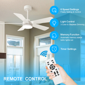 Đen felier quạt trần với ánh sáng 42 52 trong quạt trần ánh sáng với điều khiển từ xa LED Đen Quạt trần đèn cho phòng khách - Product Image 6