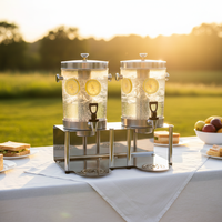 Distributeur d'eau citronnée rafraîchissante ORIX avec compartiment à glace, distributeur de boissons en polycarbonate pour brunch, pique-niques et événements en plein air