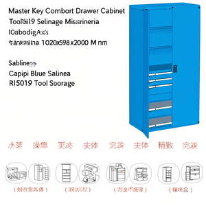 Fami Master Key Comfort Drawer <b>Cabinet</b> 1020x598x2000 Mm Capri Blue Ral5019 <b>Tool</b> <b>Storage</b> - Product Image 3