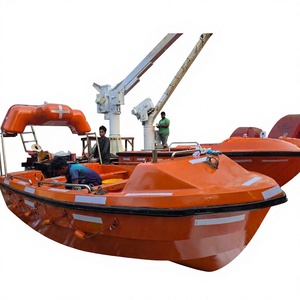 Bateau de sauvetage FRP 6 places orange réfléchissant avec une proue renforcée pour la sécurité du personnel, système équipé pour une fiabilité opérationnelle - Product Image 1