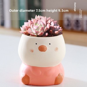 Vaso in Ceramica per Piante Grasse a Forma di Animale Cartone Animato - Vasi Traspiranti da Tavolo con Ampie Aperture per Piante Grasse Carine, Uso Domestico - Product Image 2