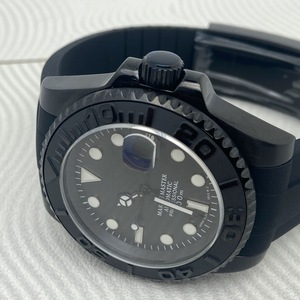 นาฬิกาข้อมือสแตนเลสสตีลสำหรับผู้ชายแบล็ค วอร์ริเออร์ หน้าปัดสีดำ สายยางสีดำ พร้อมกลไก NH35 - Product Image 6