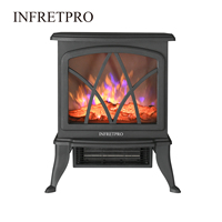 Cheminée électrique portable autoportante INFRETPRO avec éclairage et désodorisation pour salon et chambre