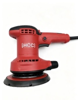 Lijadora Orbital Aleatoria Eléctrica HCC de 450W para Madera con Platos de Soporte de Grado Profesional, Herramienta de Lijado Silenciosa y Potente