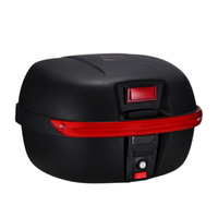 Boîtes de queue de moto noires 26L PP en aluminium, boîte de queue rouge 26L PP