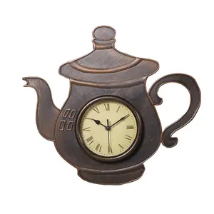 Hause Dekoration Küche Wanduhr Antike Kaffee Teekanne Form Kunststoff Uhr für Esszimmer