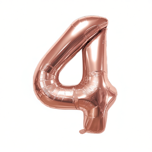Globo de Papel Metálico Color Oro Rosa con el Número 4 para Fiestas, 100 cm, Decoración para Fiestas de Cumpleaños - Product Image 1
