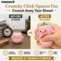 Jouet Squishy Poussin en Pâte Rose Croustillant TONGXIN, Jouets Squishies en Gros, Jouets à Presser en Gros pour la Maison