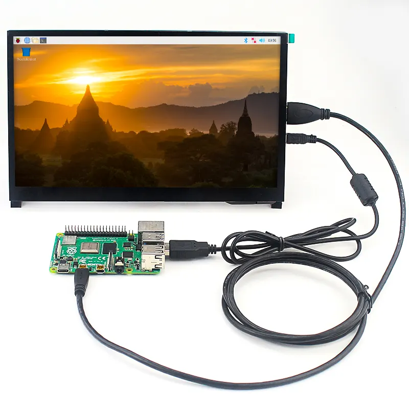 Layar LCD Tft Sentuh untuk Raspberry Pi 3/3B/4B, Layar LCD Kapasitif 10.1 Inci IPS 1024*600 GT9271