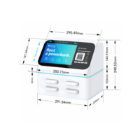 Máquina de Carga Compartida para Escritorio, 4 Ranuras, Gabinete de Carga Portátil con Pantalla Integrada, Solución de Carga Móvil Comercial