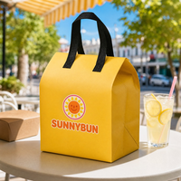Sac isotherme portable pour boissons à emporter, personnalisé, pour la livraison de nourriture, de café, de thé à bulles, non tissé, jetable, auto-adhésif, thermique