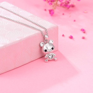 Isunni de plata esterlina oso de peluche corazón colgante de urna de Memorial cremación urna Collar para amaba una cenizas - Product Image 4