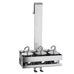 Prateleira para banheiro, prateleira com gancho para armazenamento de barbear, chuveiro de aço inoxidável 304, prateleira com prateleira - Product Image 1
