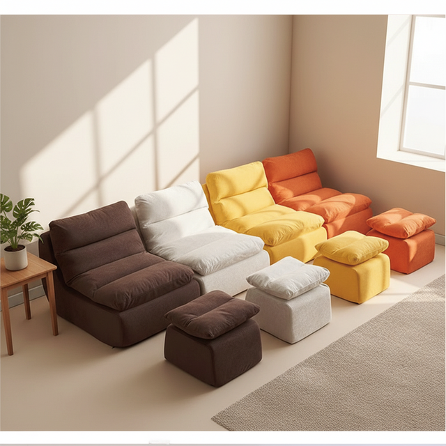 Wholesale Modern Convertible Fabric Modular One Seat Sponge Vacuum-Packed Home Sofa Set Compressed Foam Folding Sleeper Chair