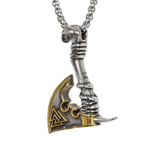 Colgante de hacha de batalla vikinga nórdica yunique, collar de acero inoxidable con patrón celta para hombre, regalo de joyería retro punk - Product Image 3