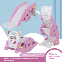 Cheval à bascule multifonctionnel 3 en 1 pour enfants, combinaison chaise à bascule et toboggan convertible, jouet d'activités intérieures pour tout-petits