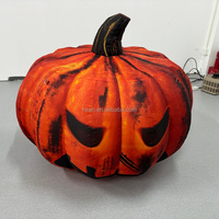 Grande tête de citrouille gonflable géante, monstre de citrouille gonflable avec des dents pointues, décoration gonflable d'Halloween pour la cour