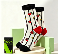 Chaussettes mi-mollet en coton doux et respirant, à motif de dessin animé mignon, confortables et élégantes, pour un style décontracté