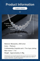 Collier pendentif Twinko Moissanite en forme de cœur, plaqué or 14 carats, argent sterling 925, 5.0 carats GRA VVS, avec chaîne câble – Cadeau de Saint-Valentin