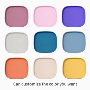 Diviseur carré imprimé de qualité alimentaire sans BPA enfants alimentation divisée assiettes en Silicone <span class=keywords><strong>repas</strong></span> bébé pour enfants bébé enfants - Product Image 5