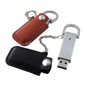 热销皮革usb棒记忆卡128gb usb闪存驱动器散装便宜皮革pendrive