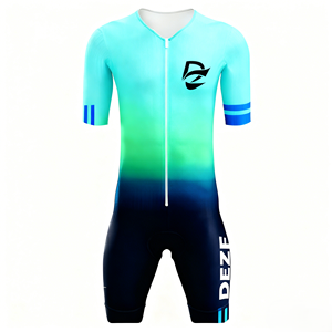 Maillots de cyclisme unisexes OEM en gros, maillots de compression personnalisés à manches courtes pour le triathlon, tenue de sport pour la natation, le cyclisme et la course à pied - Product Image 2