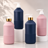 Bouteilles personnalisées de 500 ml pour les soins des cheveux et du corps, emballages rayés pour les marques de beauté, bouteille de shampoing en HDPE de qualité supérieure