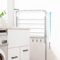Séchoir à linge pliant en aluminium à un seul niveau, support de rangement sur pied pour salle de bain, cuisine, salon, design multifonctionnel